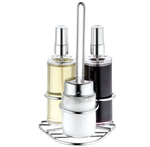 Juego de 4 piezas de aceite en aerosol, vinagre y sal